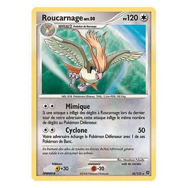 Carte Roucarnage - Rare (Brillante) de Pokémon Diamant & Perle Merveilles Secrètes 35/132