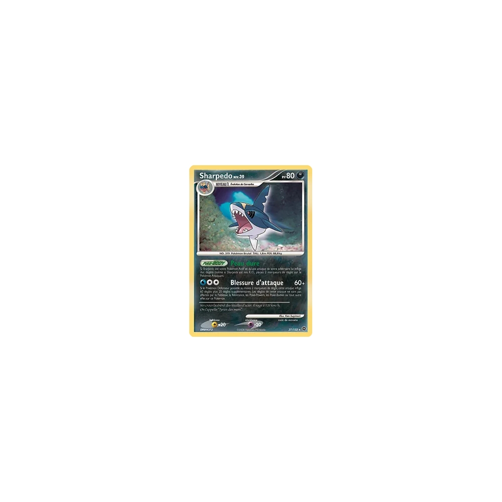 Sharpedo 37/132 : Joyau Rare (Brillante) de l'extension Pokémon Diamant & Perle Merveilles Secrètes