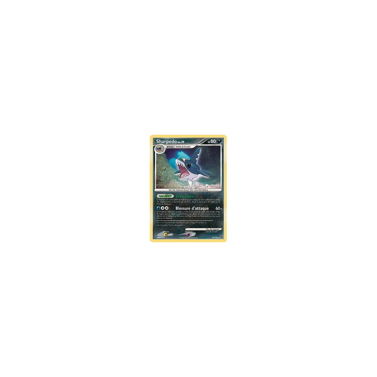 Sharpedo 37/132 : Joyau Rare (Brillante) de l'extension Pokémon Diamant & Perle Merveilles Secrètes