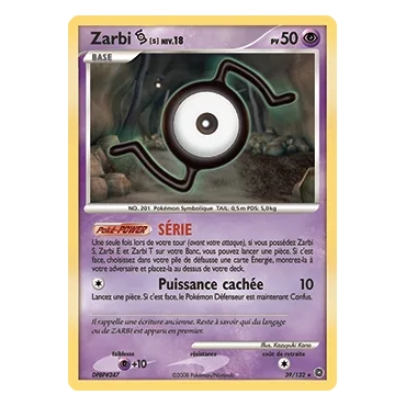Zarbi S 39/132 : Joyau Rare (Brillante) de l'extension Pokémon Diamant & Perle Merveilles Secrètes