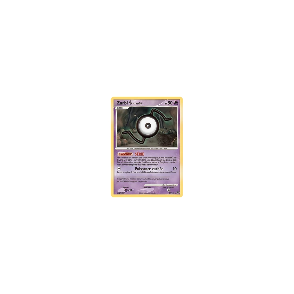 Zarbi S 39/132 : Joyau Rare (Brillante) de l'extension Pokémon Diamant & Perle Merveilles Secrètes