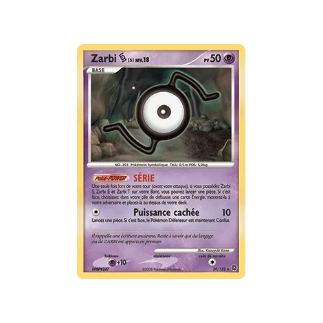 Zarbi S 39/132 : Joyau Rare (Brillante) de l'extension Pokémon Diamant & Perle Merveilles Secrètes