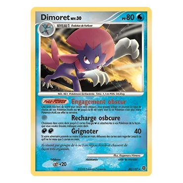 Dimoret 40/132 : Joyau Rare (Brillante) de l'extension Pokémon Diamant & Perle Merveilles Secrètes