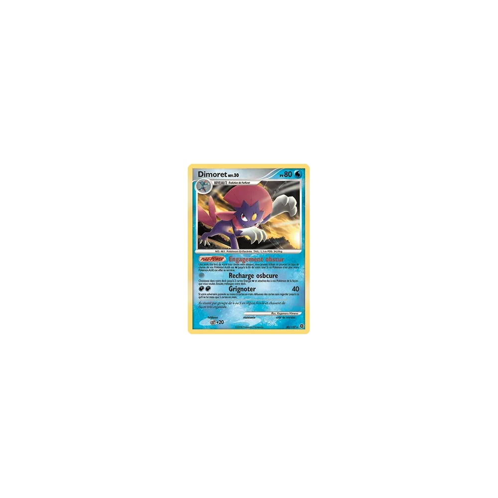 Dimoret 40/132 : Joyau Rare (Brillante) de l'extension Pokémon Diamant & Perle Merveilles Secrètes