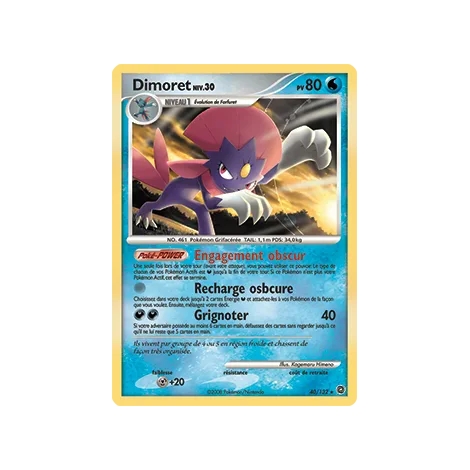 Dimoret 40/132 : Joyau Rare (Brillante) de l'extension Pokémon Diamant & Perle Merveilles Secrètes