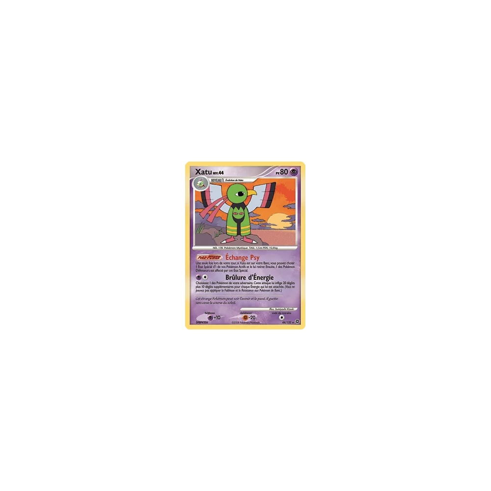 Carte Xatu - Rare (Brillante) de Pokémon Diamant & Perle Merveilles Secrètes 44/132