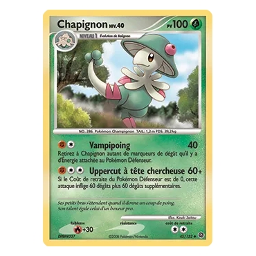Chapignon 45/132 : Joyau Peu commune (Brillante) de l'extension Pokémon Diamant & Perle Merveilles Secrètes