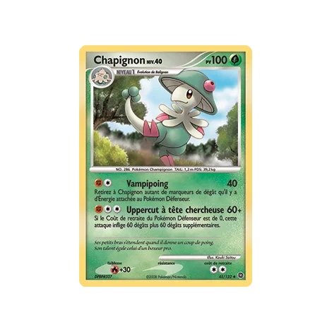 Chapignon 45/132 : Joyau Peu commune (Brillante) de l'extension Pokémon Diamant & Perle Merveilles Secrètes