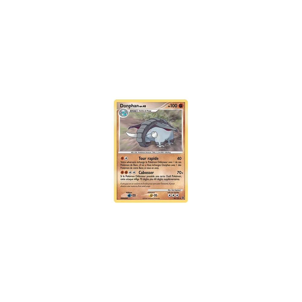 Carte Donphan - Peu commune (Brillante) de Pokémon Diamant & Perle Merveilles Secrètes 48/132