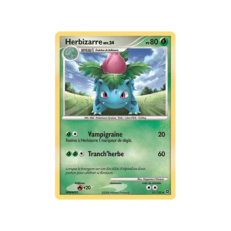 Carte Herbizarre - Peu commune (Brillante) de Pokémon Diamant & Perle Merveilles Secrètes 51/132