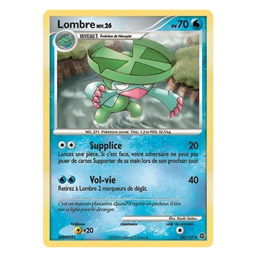 Découvrez Lombre, carte Peu commune (Brillante) de la série Diamant & Perle Merveilles Secrètes