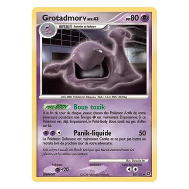 Grotadmorv 56/132 : Joyau Peu commune (Brillante) de l'extension Pokémon Diamant & Perle Merveilles Secrètes