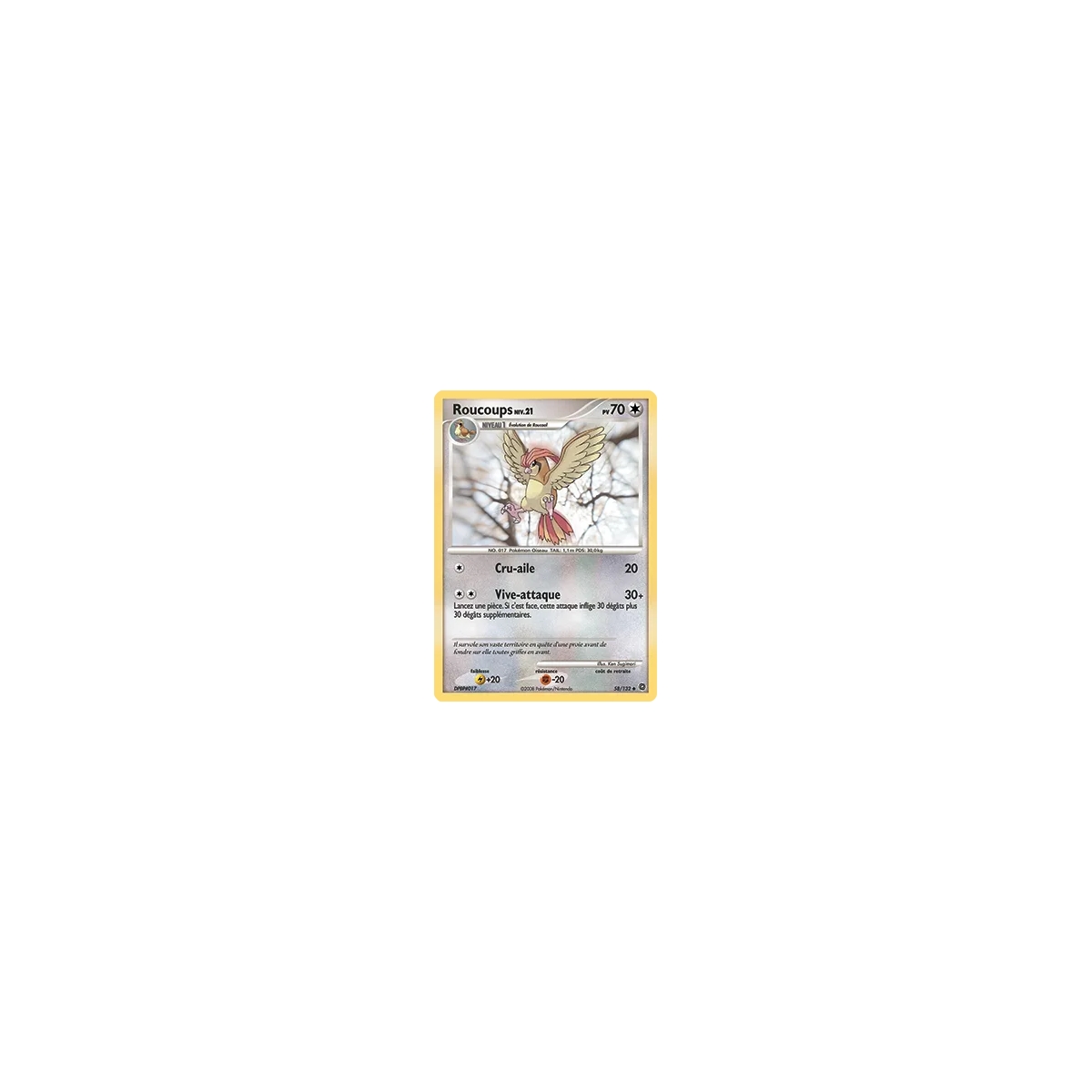 Roucoups 58/132 : Joyau Peu commune (Brillante) de l'extension Pokémon Diamant & Perle Merveilles Secrètes