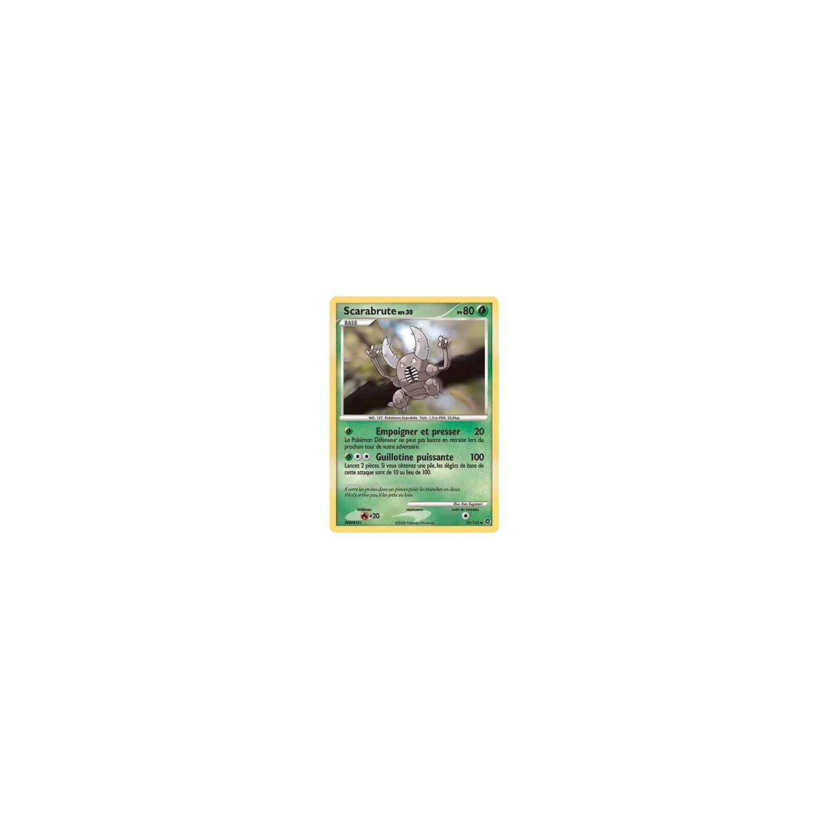 Scarabrute 59/132 : Joyau Peu commune (Brillante) de l'extension Pokémon Diamant & Perle Merveilles Secrètes