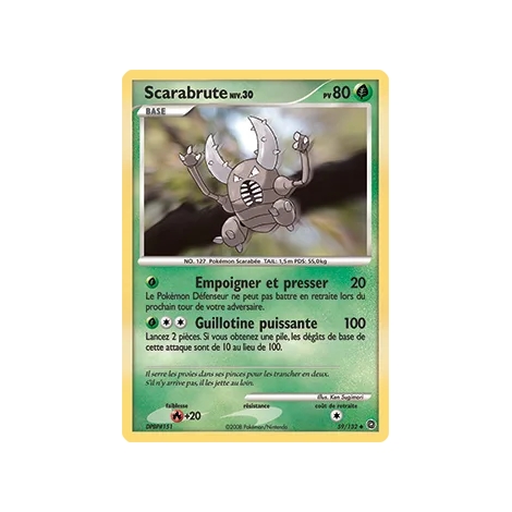 Scarabrute 59/132 : Joyau Peu commune (Brillante) de l'extension Pokémon Diamant & Perle Merveilles Secrètes