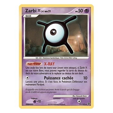 Découvrez Zarbi X, carte Peu commune (Brillante) de la série Diamant & Perle Merveilles Secrètes