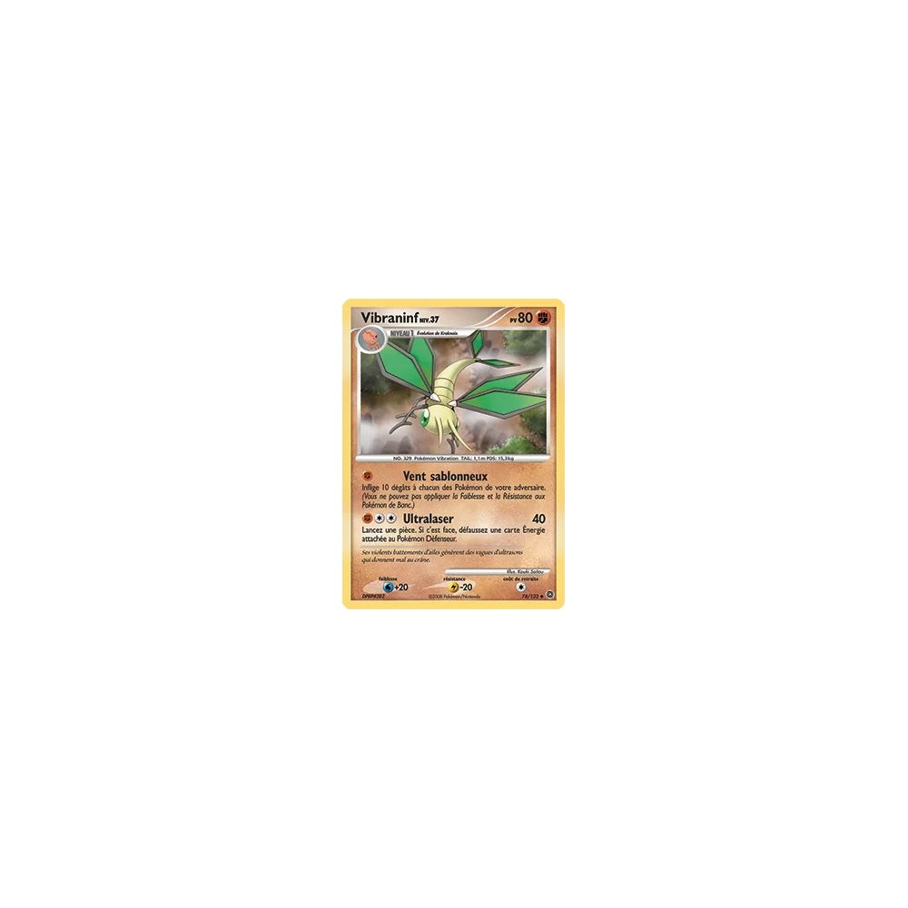 Vibraninf 74/132 : Joyau Peu commune (Brillante) de l'extension Pokémon Diamant & Perle Merveilles Secrètes