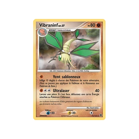 Vibraninf 74/132 : Joyau Peu commune (Brillante) de l'extension Pokémon Diamant & Perle Merveilles Secrètes