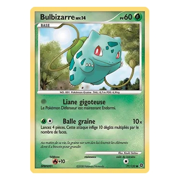 Carte Bulbizarre - Commune (Brillante) de Pokémon Diamant & Perle Merveilles Secrètes 77/132