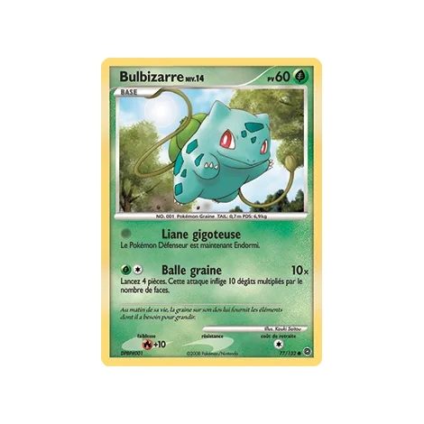 Carte Bulbizarre - Commune (Brillante) de Pokémon Diamant & Perle Merveilles Secrètes 77/132