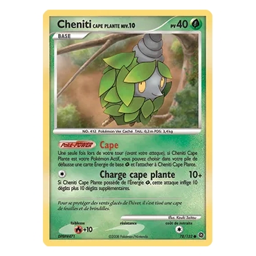 Cheniti Cape Plante 78/132 : Joyau Commune (Brillante) de l'extension Pokémon Diamant & Perle Merveilles Secrètes