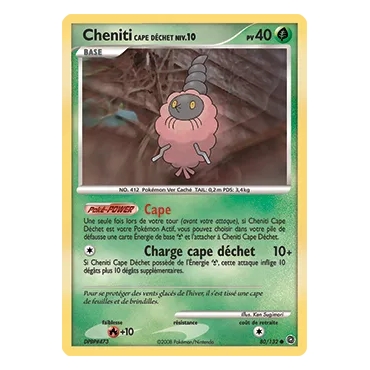Cheniti Cape Déchet 80/132 : Joyau Commune (Brillante) de l'extension Pokémon Diamant & Perle Merveilles Secrètes