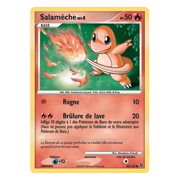 Découvrez Salamèche, carte Commune (Brillante) de la série Diamant & Perle Merveilles Secrètes