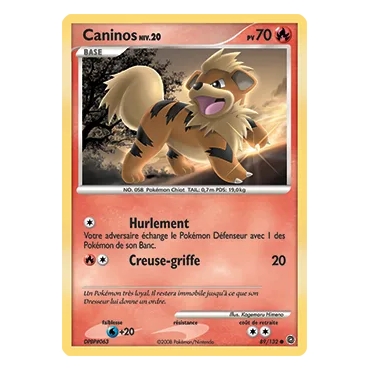 Carte Caninos - Commune (Brillante) de Pokémon Diamant & Perle Merveilles Secrètes 89/132