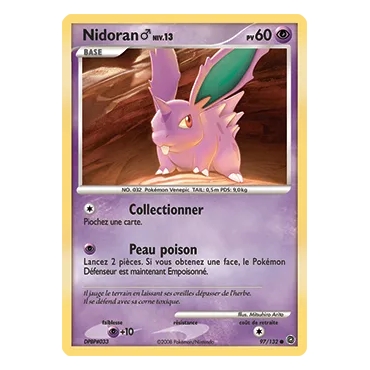 Nidoran♂ 97/132 : Joyau Commune (Brillante) de l'extension Pokémon Diamant & Perle Merveilles Secrètes