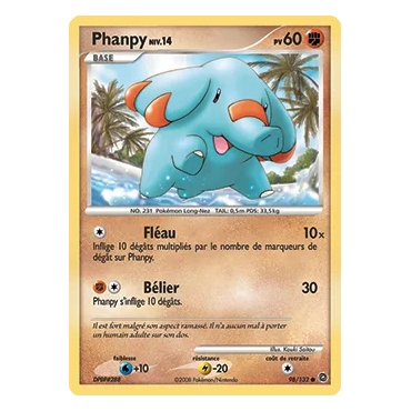 Carte Phanpy - Commune (Brillante) de Pokémon Diamant & Perle Merveilles Secrètes 98/132