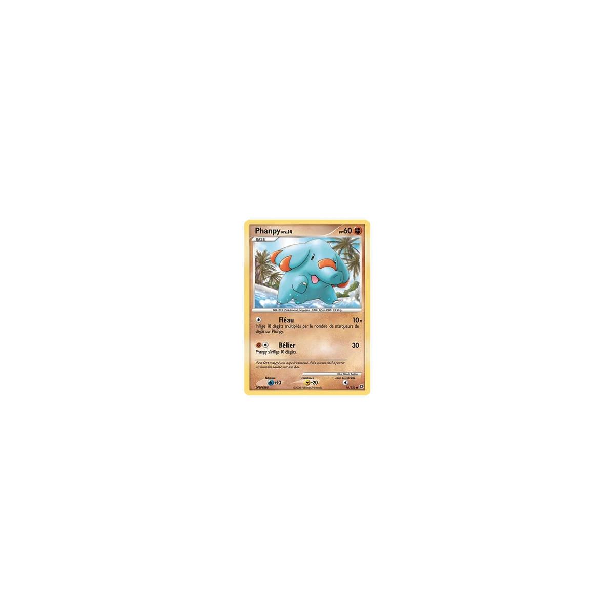 Carte Phanpy - Commune (Brillante) de Pokémon Diamant & Perle Merveilles Secrètes 98/132