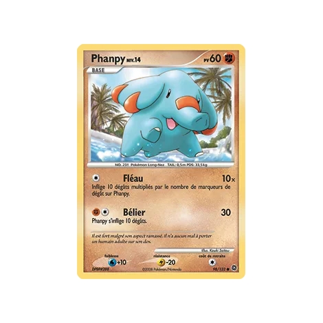 Carte Phanpy - Commune (Brillante) de Pokémon Diamant & Perle Merveilles Secrètes 98/132