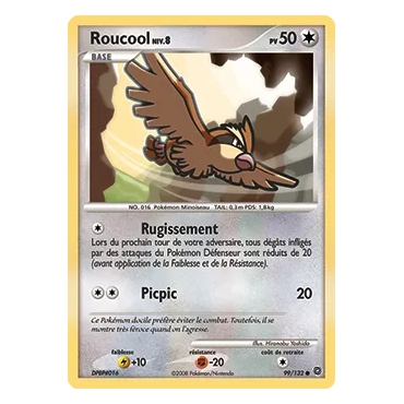 Roucool 99/132 : Joyau Commune (Brillante) de l'extension Pokémon Diamant & Perle Merveilles Secrètes