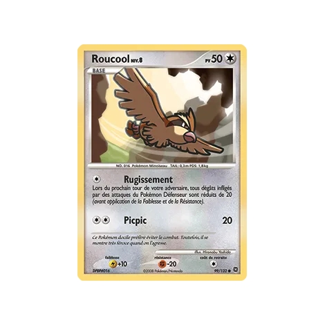 Roucool 99/132 : Joyau Commune (Brillante) de l'extension Pokémon Diamant & Perle Merveilles Secrètes