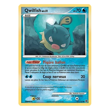 Carte Qwilfish - Commune (Brillante) de Pokémon Diamant & Perle Merveilles Secrètes 101/132