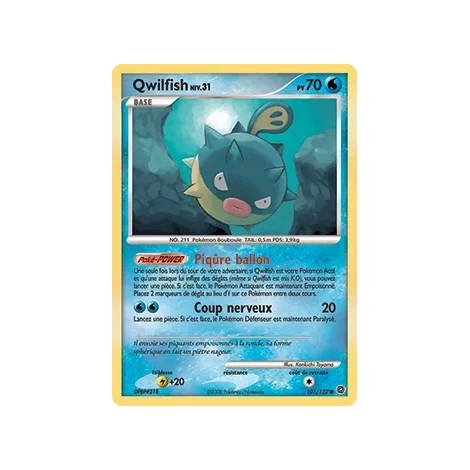 Carte Qwilfish - Commune (Brillante) de Pokémon Diamant & Perle Merveilles Secrètes 101/132