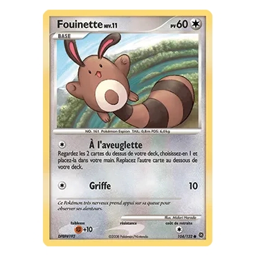 Carte Fouinette - Commune (Brillante) de Pokémon Diamant & Perle Merveilles Secrètes 104/132