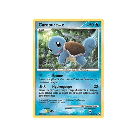 Carapuce 112/132 : Joyau Commune (Brillante) de l'extension Pokémon Diamant & Perle Merveilles Secrètes