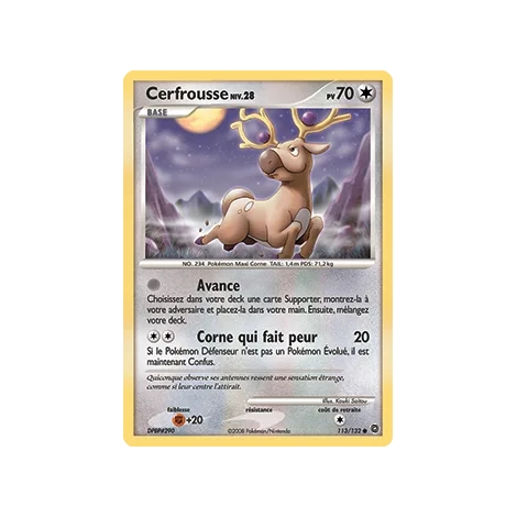 Cerfrousse 113/132 : Joyau Commune (Brillante) de l'extension Pokémon Diamant & Perle Merveilles Secrètes