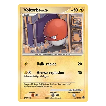 Voltorbe 117/132 : Joyau Commune (Brillante) de l'extension Pokémon Diamant & Perle Merveilles Secrètes