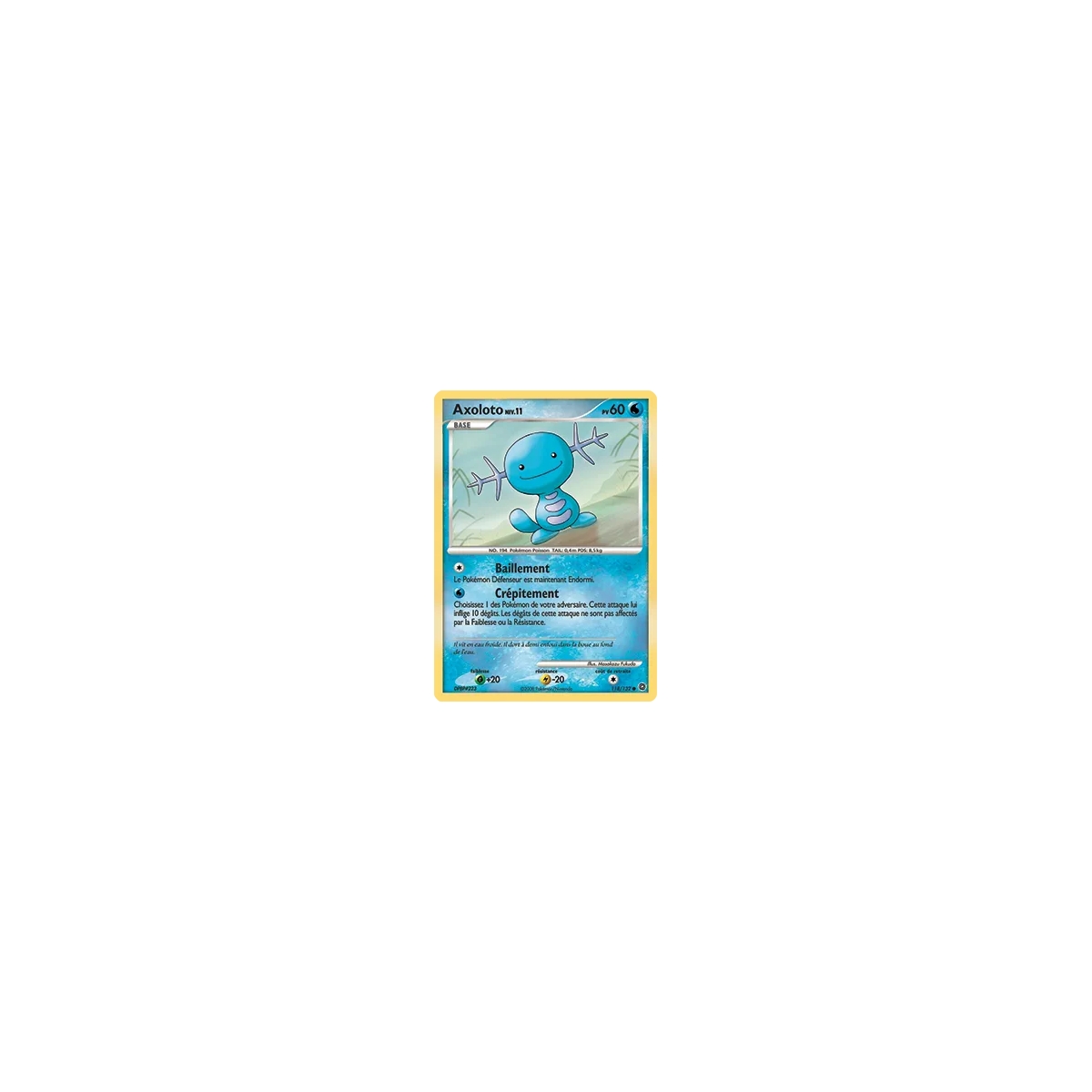 Axoloto 118/132 : Joyau Commune (Brillante) de l'extension Pokémon Diamant & Perle Merveilles Secrètes