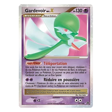 Carte Gardevoir NIV.X - Holographique rare NIV.X de Pokémon Diamant & Perle Merveilles Secrètes 131/132