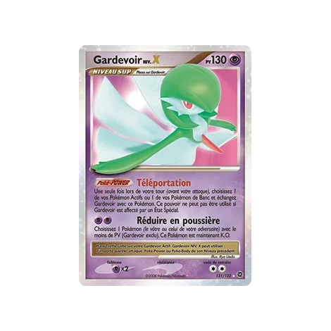 Carte Gardevoir NIV.X - Holographique rare NIV.X de Pokémon Diamant & Perle Merveilles Secrètes 131/132