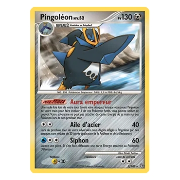 Pingoléon 2/100 : Joyau Holographique rare de l'extension Pokémon Diamant & Perle Tempête
