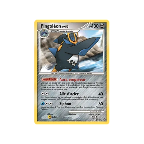 Pingoléon 2/100 : Joyau Holographique rare de l'extension Pokémon Diamant & Perle Tempête