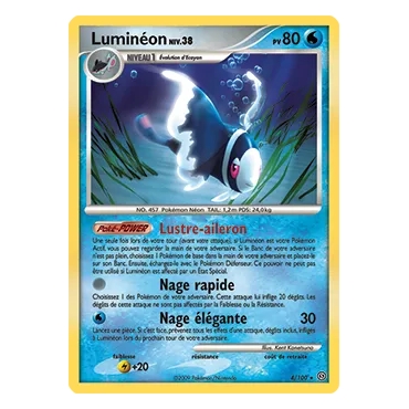 Découvrez Luminéon, carte Holographique rare de la série Diamant & Perle Tempête