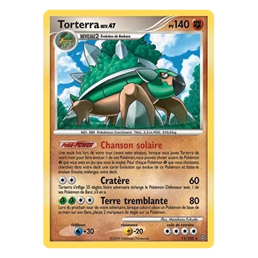Découvrez Torterra, carte Holographique rare de la série Diamant & Perle Tempête
