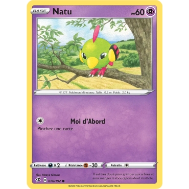 Carte Natu - Commune (Brillante) de Pokémon Épée et Bouclier Clash des Rebelles 076/192