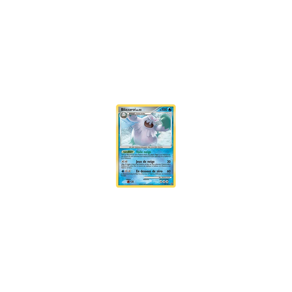 Carte Blizzaroi - Rare (Brillante) de Pokémon Diamant & Perle Tempête 12/100