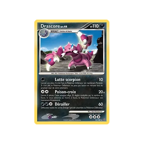 Carte Drascore - Rare (Brillante) de Pokémon Diamant & Perle Tempête 15/100